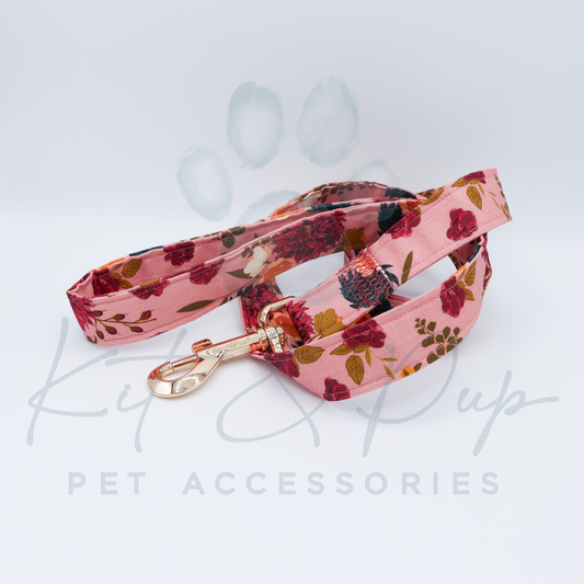 Burgundy Dahlias Pet Leash