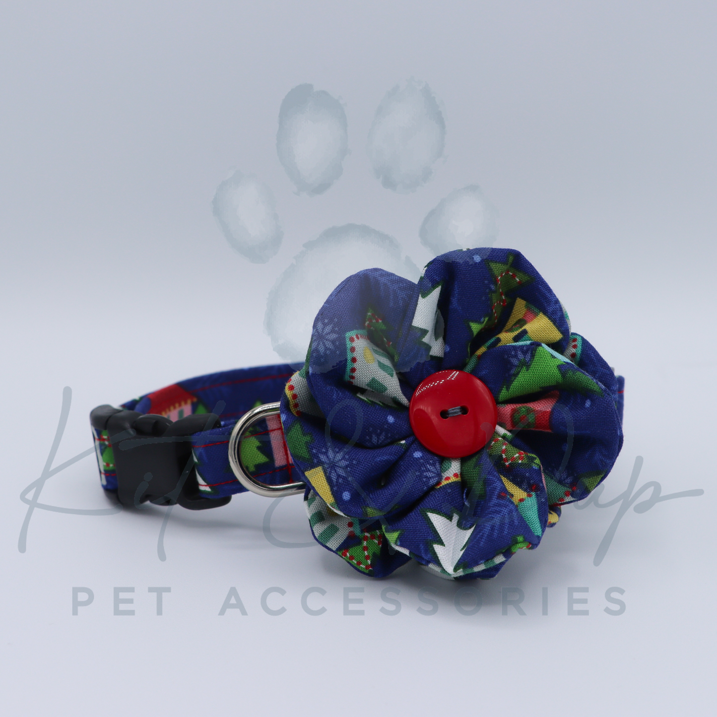 Home for Christmas Flower Pet Collar