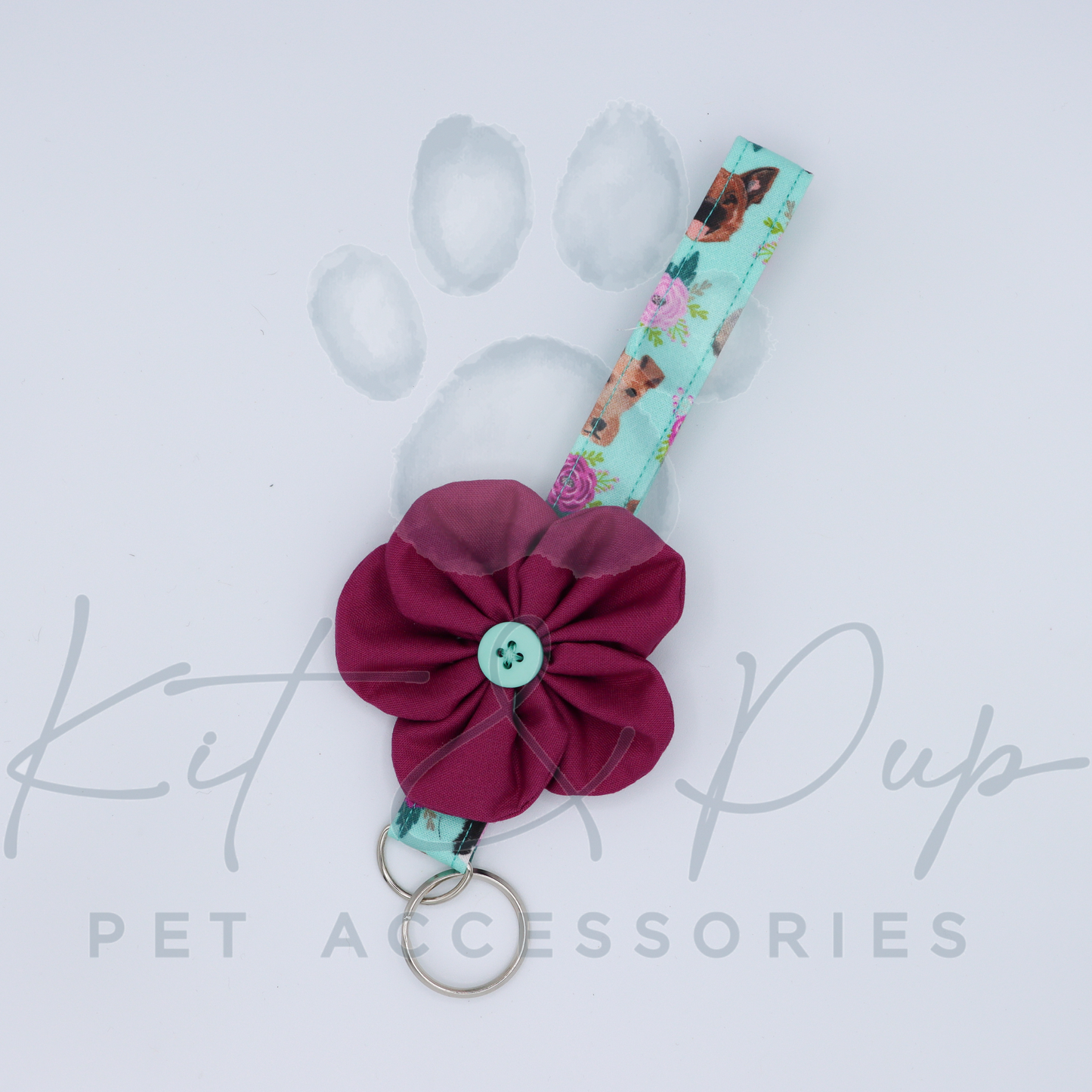 Turquoise Dog Keyfob