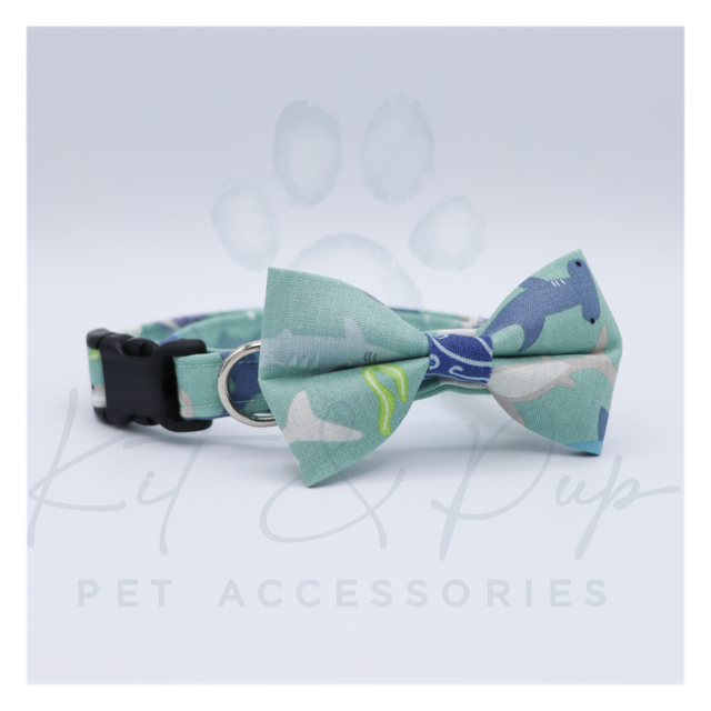 Gnarly Waves Bowtie Pet Collar