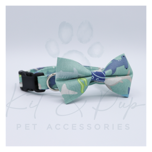 Gnarly Waves Bowtie Pet Collar