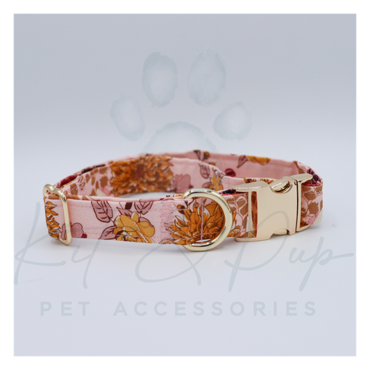 Pink Dahlia Pet Collar